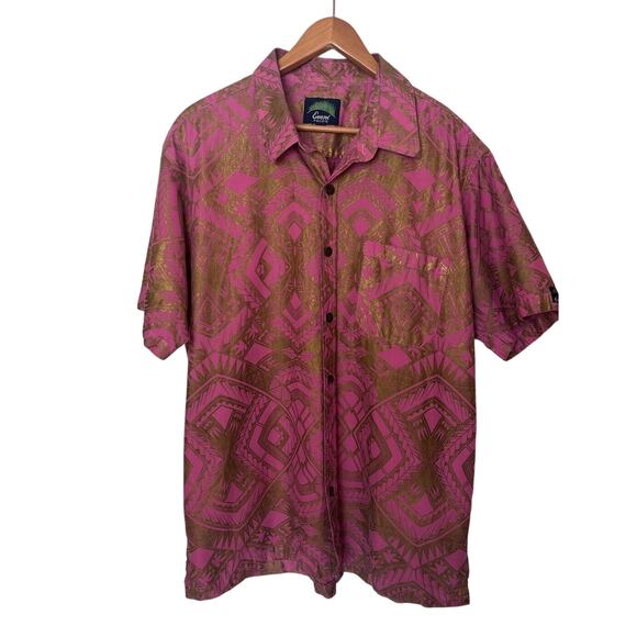 Eveni Pacific Sz 2XL (XXL) Multicolor Hawaiian Polynesian Button Front Shirt - Picture 1 of 7